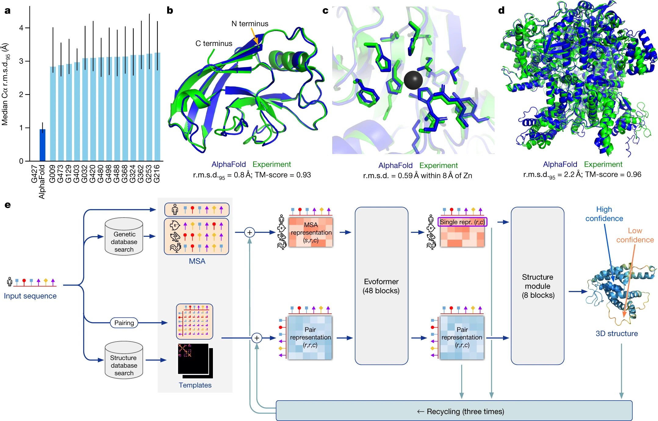 Highly accurate protein structure prediction with AlphaFold
